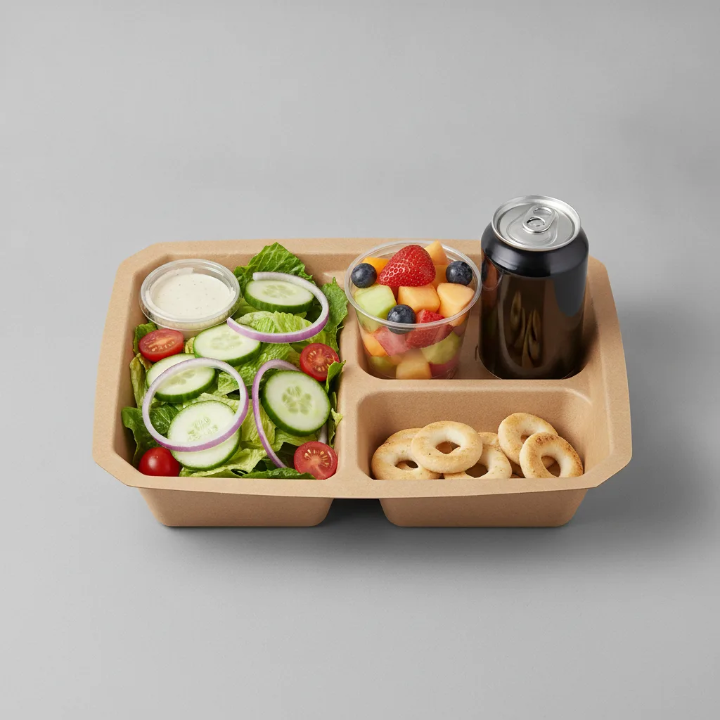 Garden Salad Boxed Lunch — Caesar Dressing / Fruit Cup / Regular Soda Garden Salad Boxed Lunch — Caesar Dressing / Fruit Cup / Regular Soda