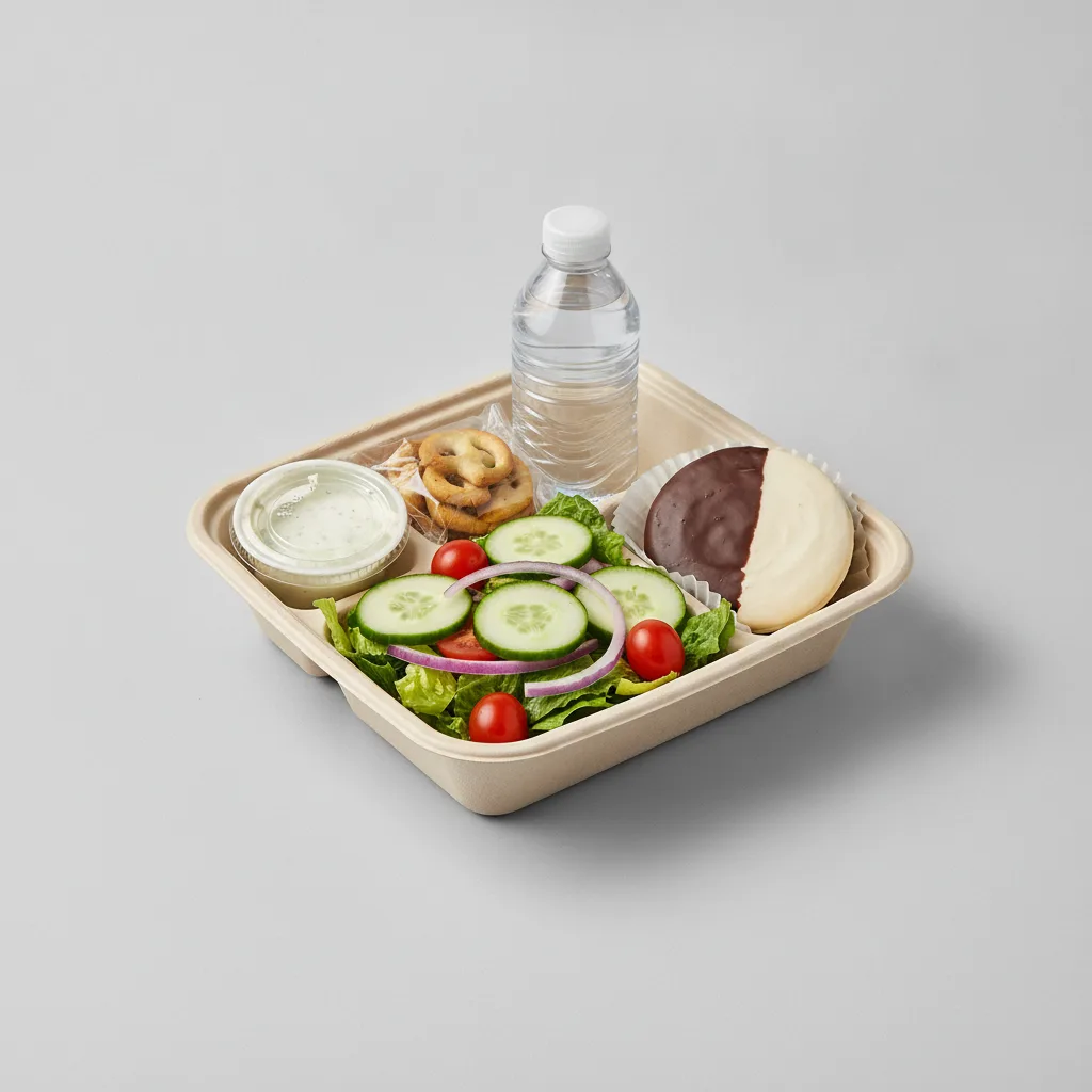 Garden Salad Boxed Lunch — Blue Cheese Dressing / Black & White Cookie / Bottled Water Garden Salad Boxed Lunch — Blue Cheese Dressing / Black & White Cookie / Bottled Water