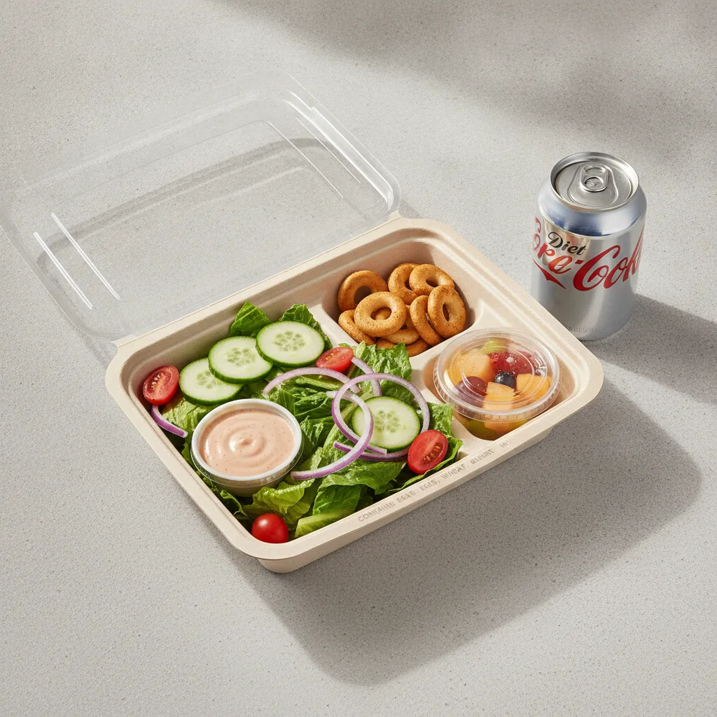 Garden Salad Boxed Lunch — Russian Dressing / Fruit Cup / Diet Soda Garden Salad Boxed Lunch — Russian Dressing / Fruit Cup / Diet Soda