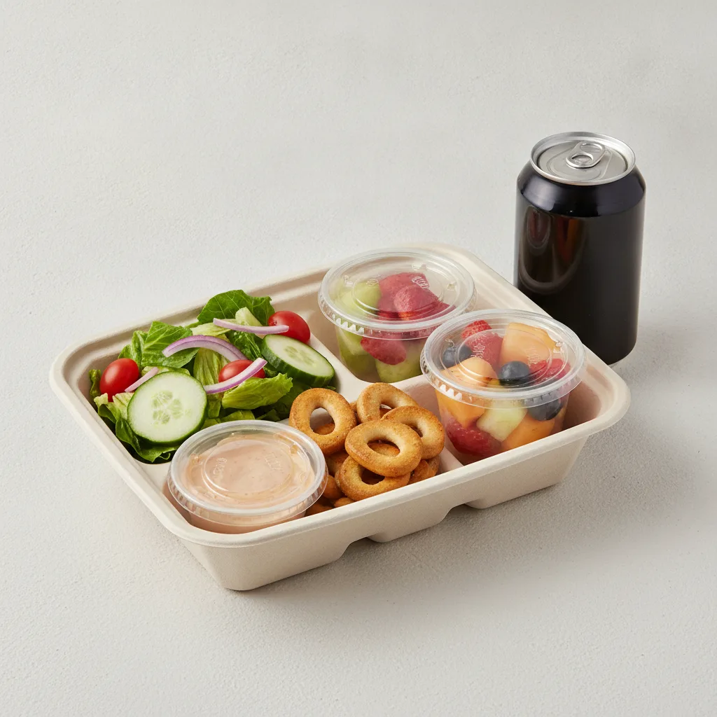 Garden Salad Boxed Lunch — Russian Dressing / Fruit Cup / Regular Soda Garden Salad Boxed Lunch — Russian Dressing / Fruit Cup / Regular Soda