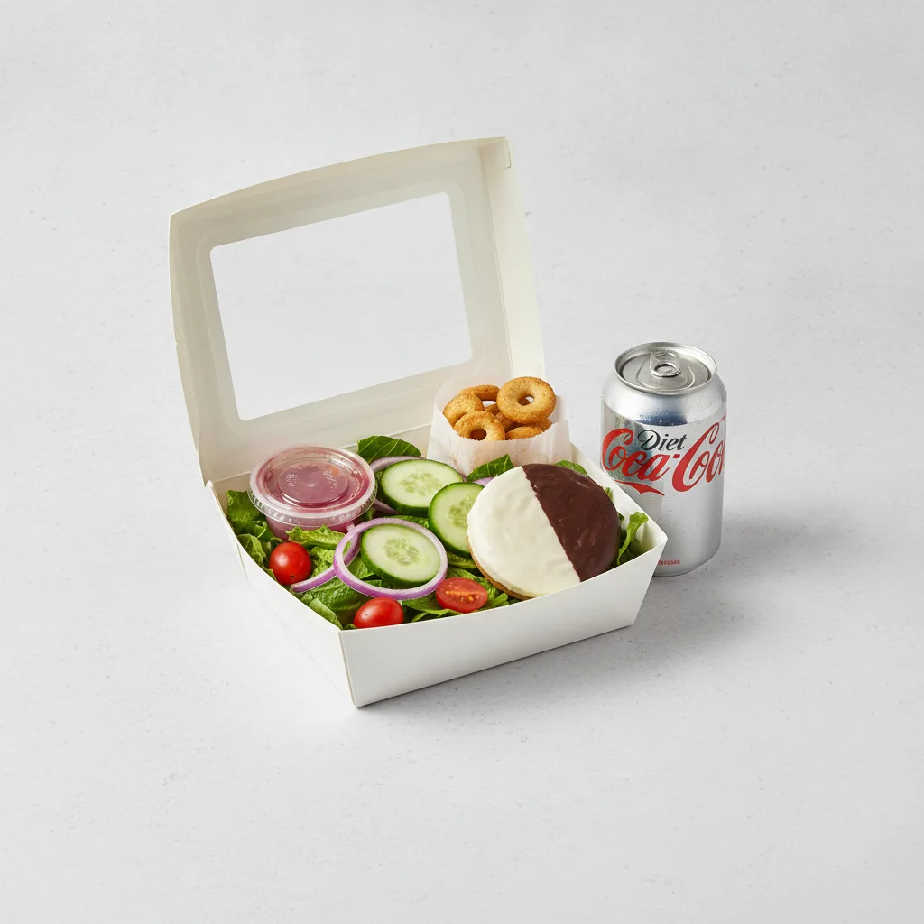 Garden Salad Boxed Lunch — Raspberry Vinaigrette / Black & White Cookie / Diet Soda Garden Salad Boxed Lunch — Raspberry Vinaigrette / Black & White Cookie / Diet Soda