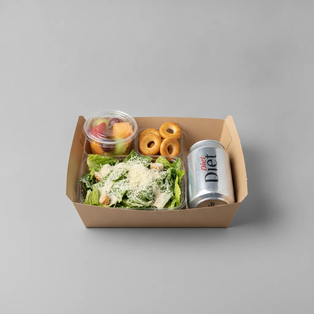 Caesar Salad Boxed Lunch — Fruit Cup / Diet Soda Caesar Salad Boxed Lunch — Fruit Cup / Diet Soda