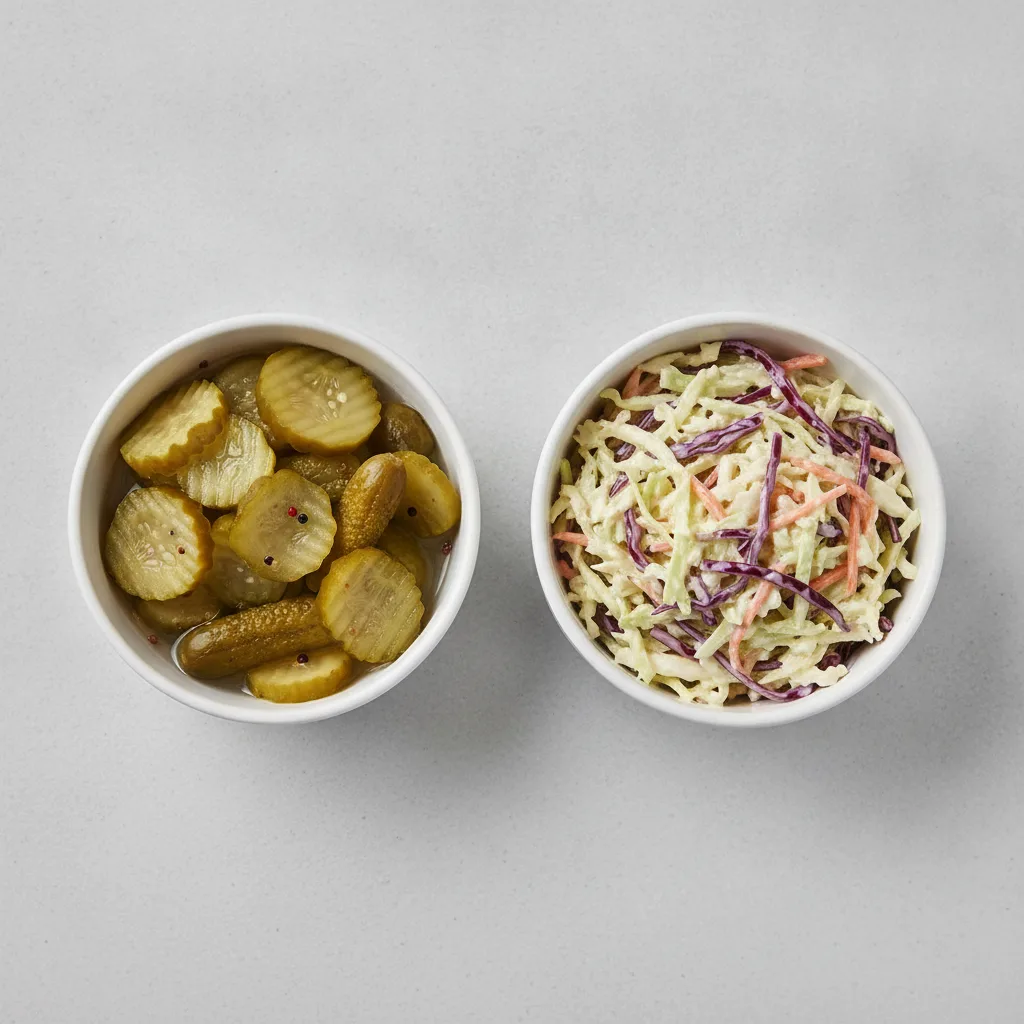 Side Pickles and Coleslaw Side Pickles and Coleslaw