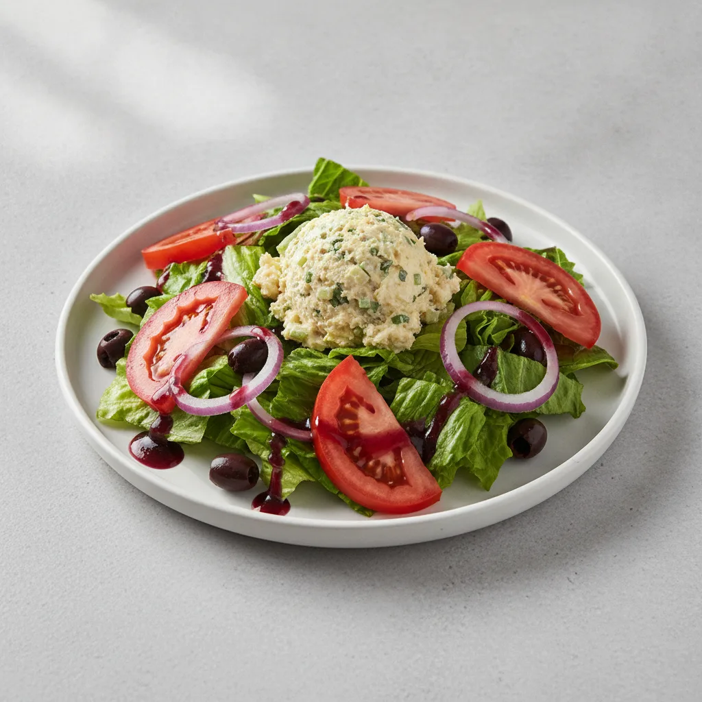 Garden Salad - Red Wine Vinaigrette With Chicken Salad Garden Salad - Red Wine Vinaigrette With Chicken Salad
