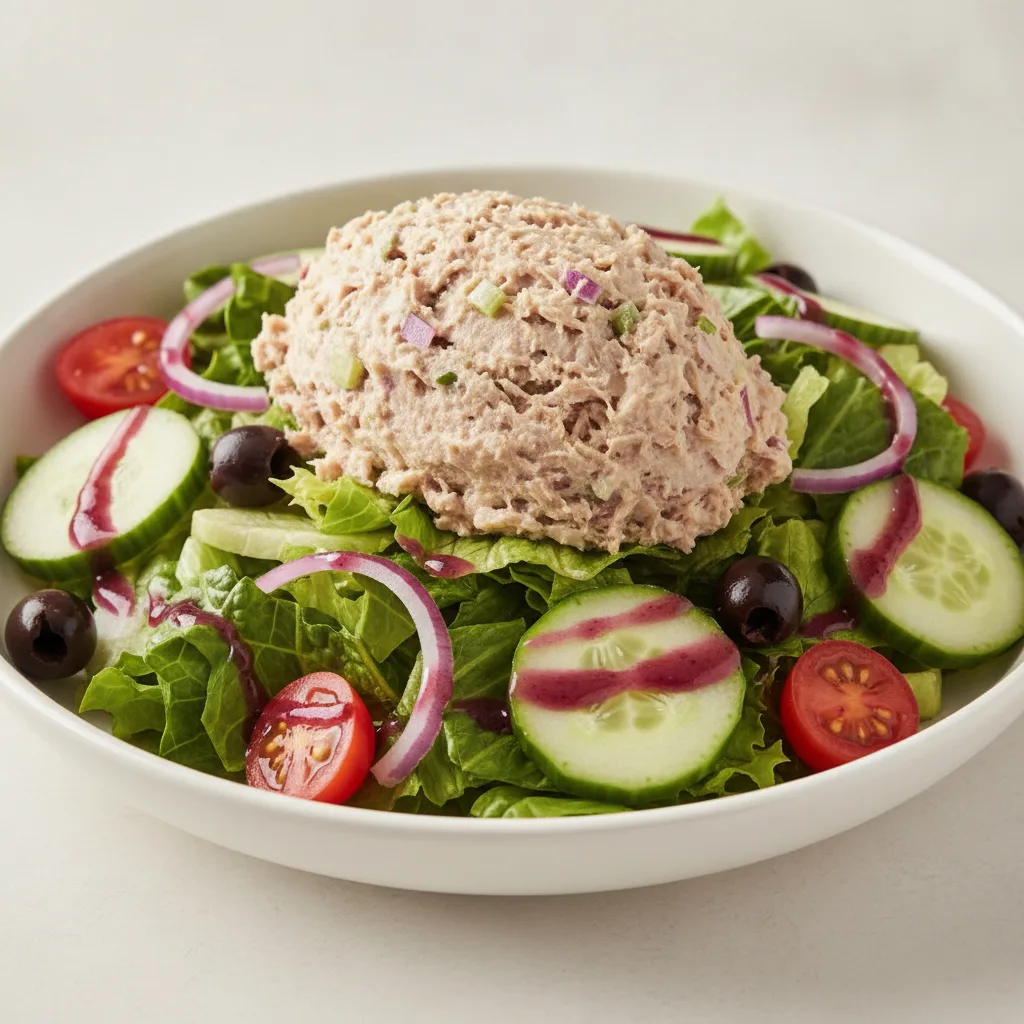 Garden Salad - Red Wine Vinaigrette With Tuna Salad Garden Salad - Red Wine Vinaigrette With Tuna Salad