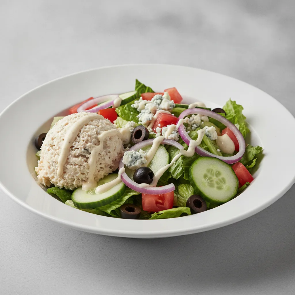 Garden Salad - Blue Cheese With Tuna Salad Garden Salad - Blue Cheese With Tuna Salad