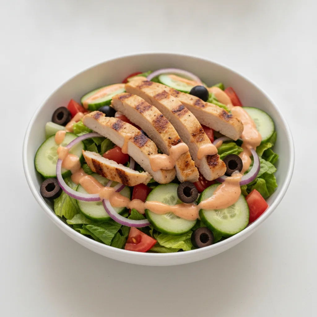 Garden Salad - Russian With Grilled Chicken Garden Salad - Russian With Grilled Chicken