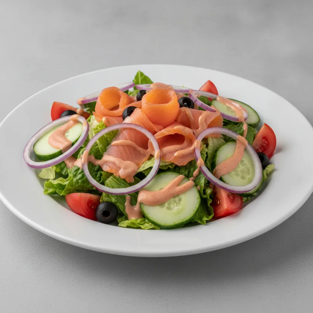 Garden Salad - Russian With Smoked Salmon Garden Salad - Russian With Smoked Salmon