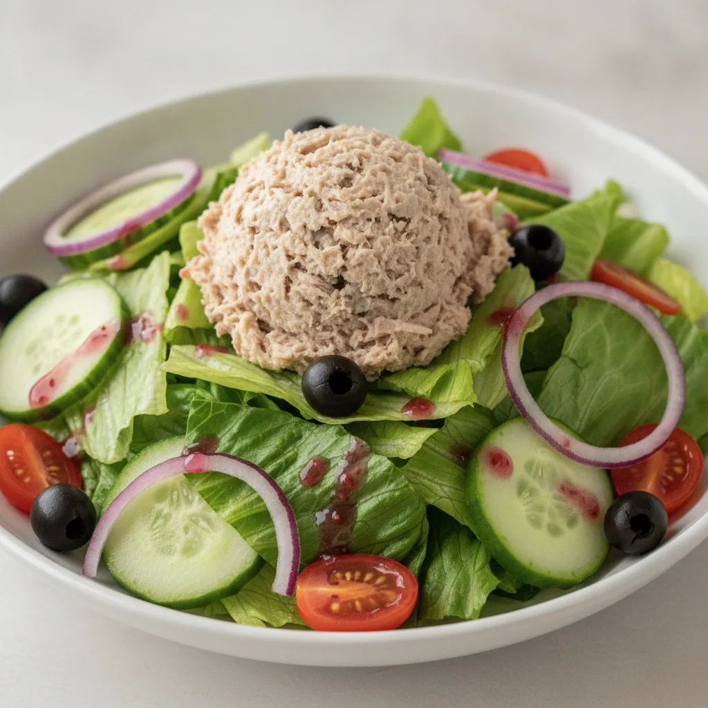Garden Salad - Raspberry Vinaigrette With Tuna Salad Garden Salad - Raspberry Vinaigrette With Tuna Salad