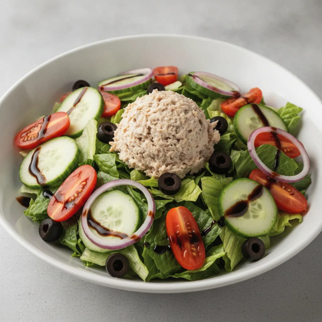 Garden Salad - Balsamic With Tuna Salad Garden Salad - Balsamic With Tuna Salad