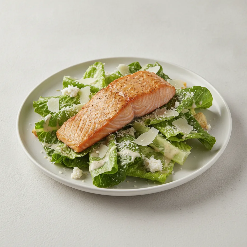 Caesar Salad With Baked Salmon Caesar Salad With Baked Salmon