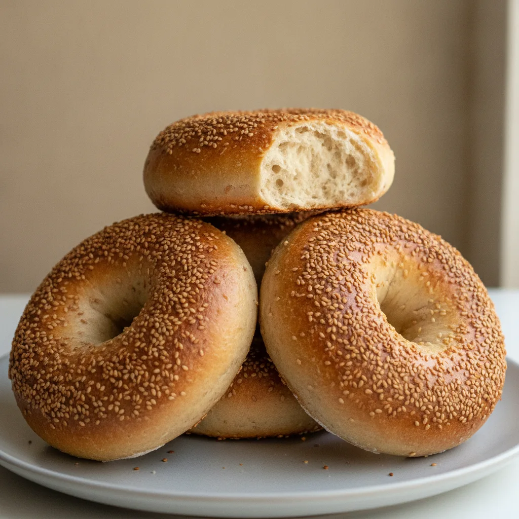 Sourdough Sesame Bagels Sourdough Sesame Bagels