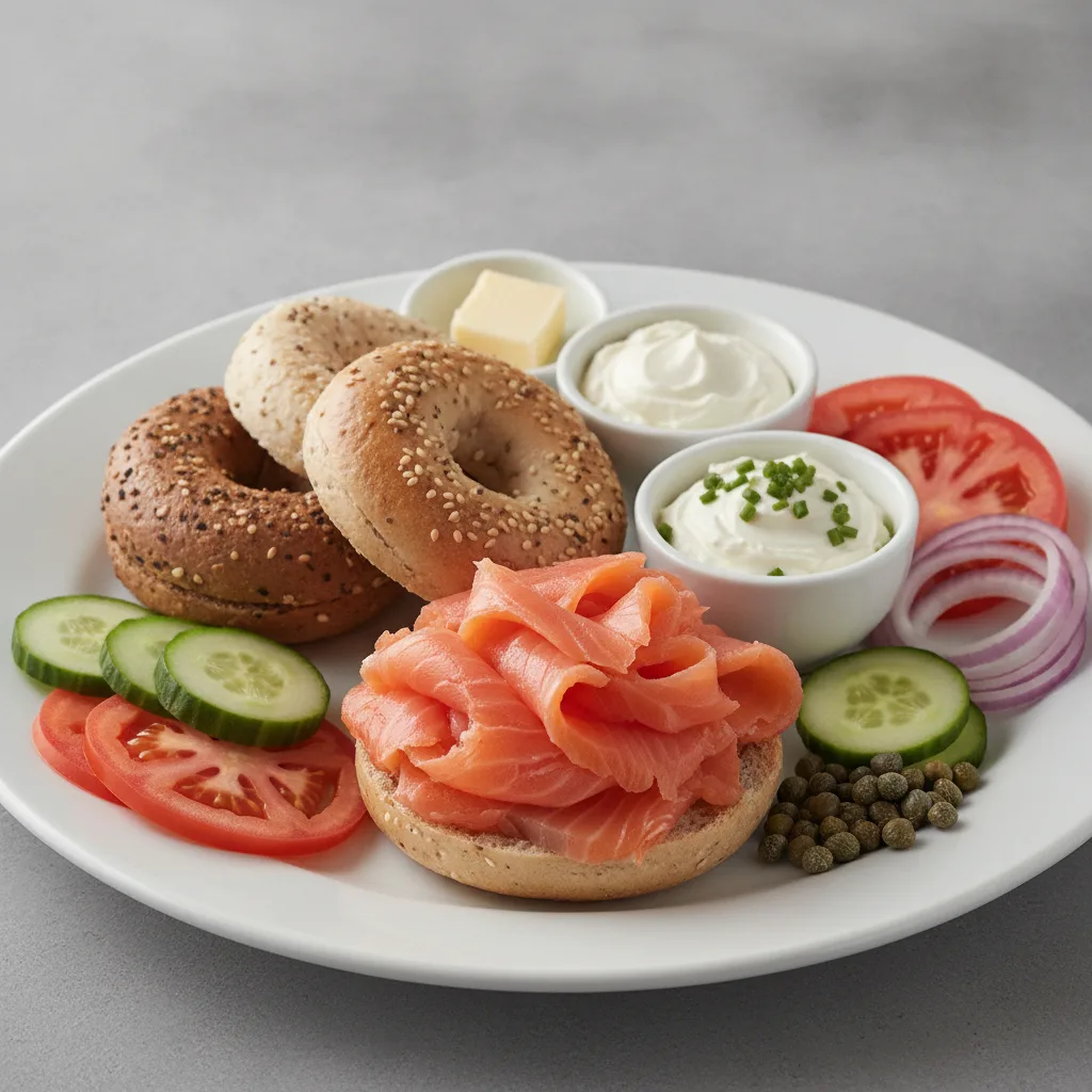 Small Bagels and Lox - Eastern Nova Scotia Salmon Small Bagels and Lox - Eastern Nova Scotia Salmon