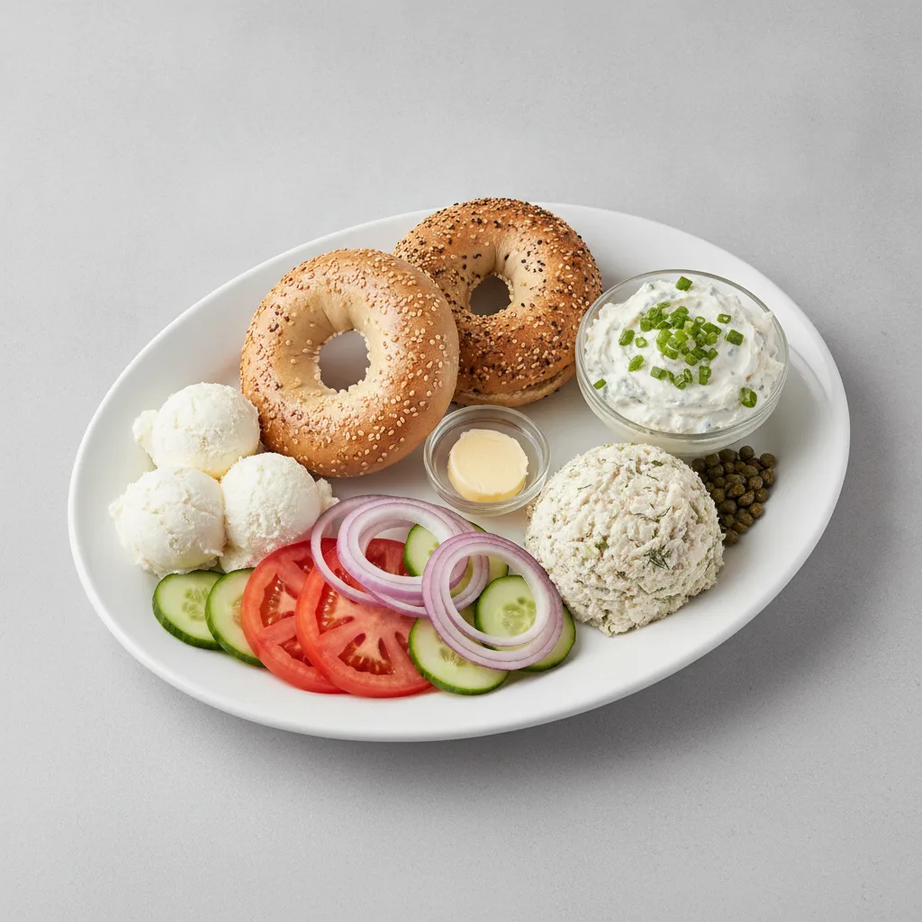 Whitefish Breakfast Bagel Platter With Plain and Scallion Cream Cheese Whitefish Breakfast Bagel Platter With Plain and Scallion Cream Cheese