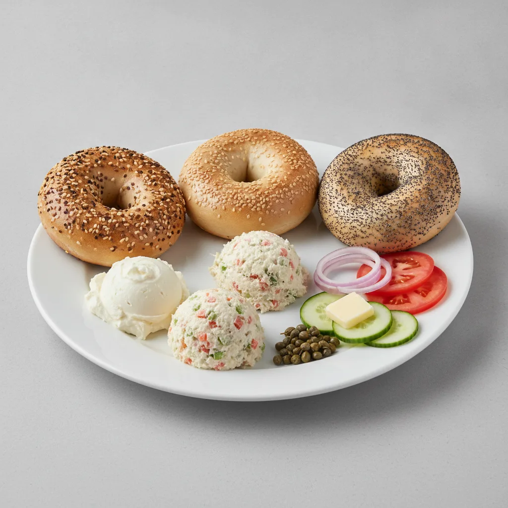 Whitefish Traditional Breakfast Bagel - Plain and Vegetable Cream Cheese Whitefish Traditional Breakfast Bagel - Plain and Vegetable Cream Cheese