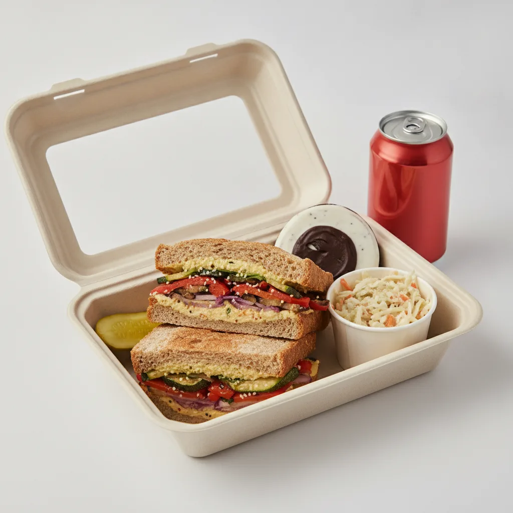 Sandwich Boxed Lunch — The Veggie Sandwich / Regular Soda Sandwich Boxed Lunch — The Veggie Sandwich / Regular Soda