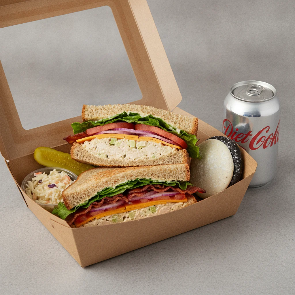 Sandwich Boxed Lunch — The Chelsea Club / Diet Soda Sandwich Boxed Lunch — The Chelsea Club / Diet Soda