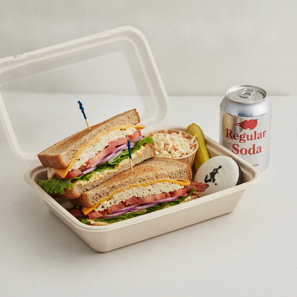 Sandwich Boxed Lunch — The Chelsea Club / Regular Soda Sandwich Boxed Lunch — The Chelsea Club / Regular Soda