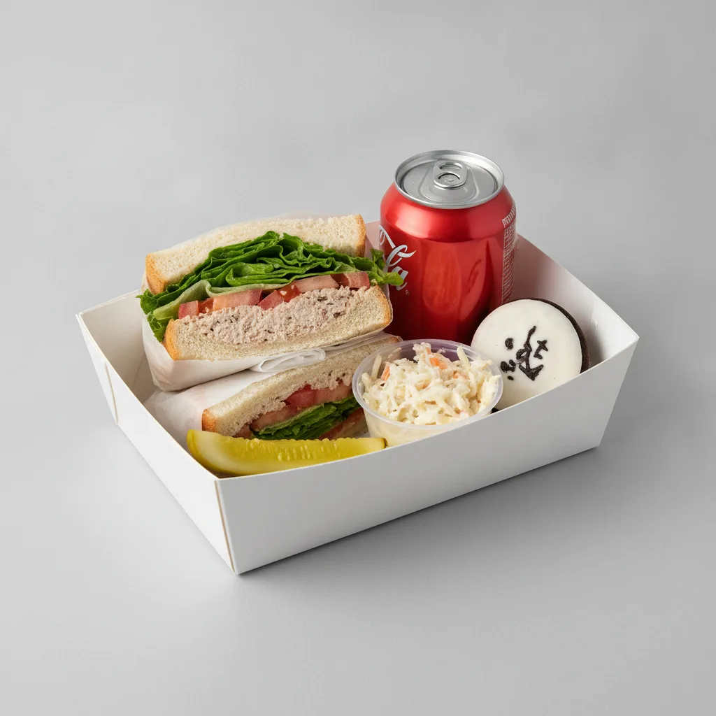 Sandwich Boxed Lunch — The Old-School Tuna Sandwich / Regular Soda Sandwich Boxed Lunch — The Old-School Tuna Sandwich / Regular Soda