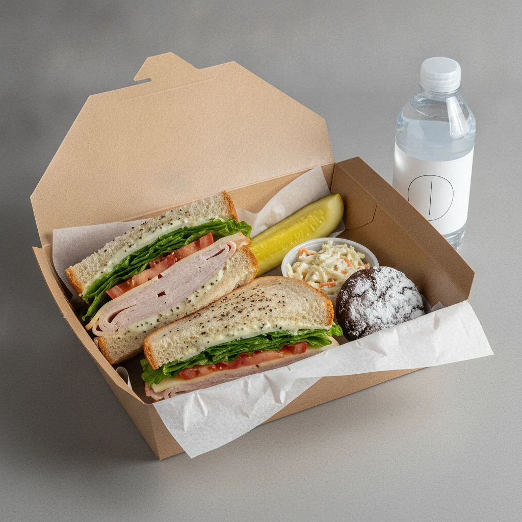 Sandwich Boxed Lunch — The Tribeca Sandwich / Bottled Water Sandwich Boxed Lunch — The Tribeca Sandwich / Bottled Water