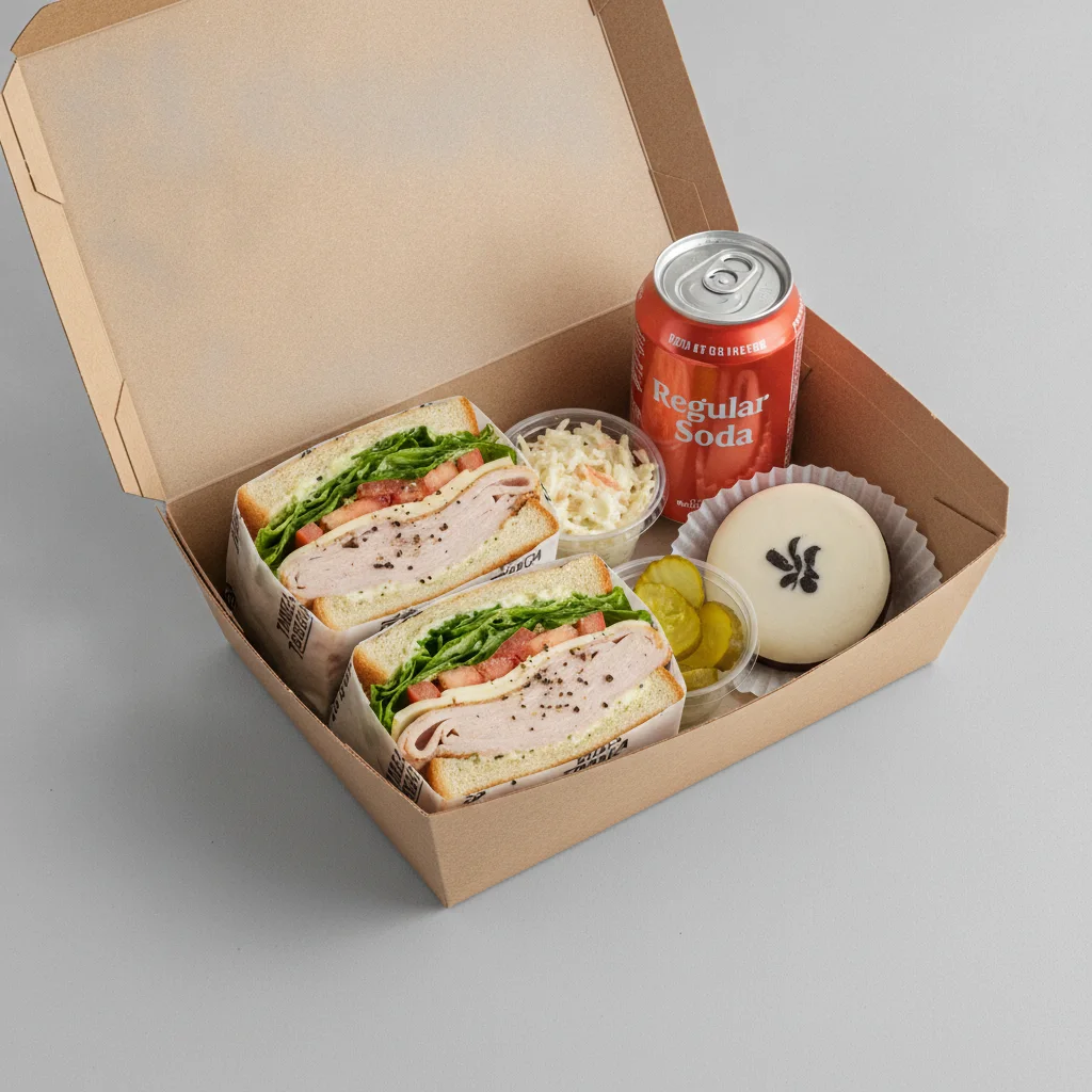 Sandwich Boxed Lunch — The Tribeca Sandwich / Regular Soda Sandwich Boxed Lunch — The Tribeca Sandwich / Regular Soda
