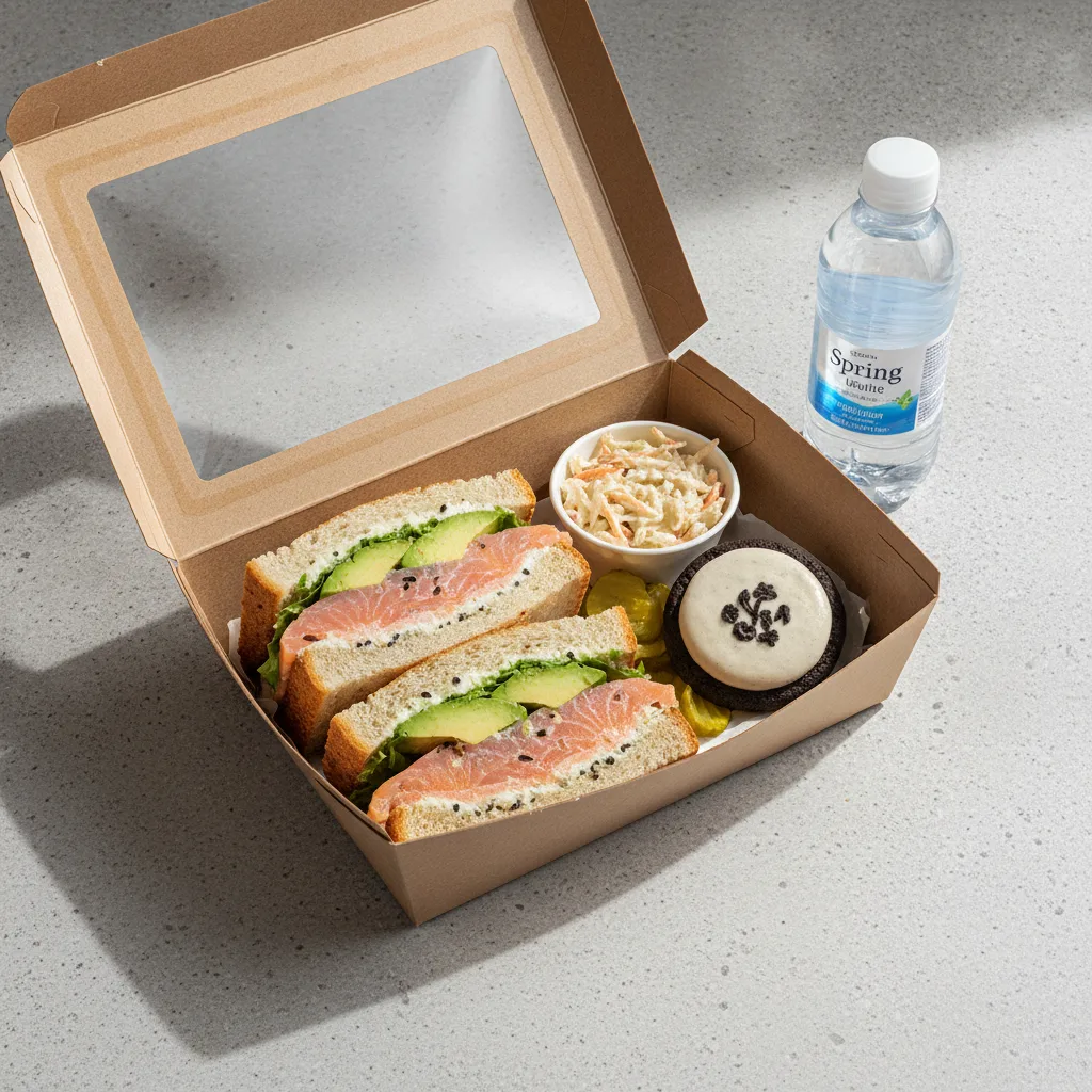 Sandwich Boxed Lunch — The Flatiron Sandwich / Bottled Water Sandwich Boxed Lunch — The Flatiron Sandwich / Bottled Water