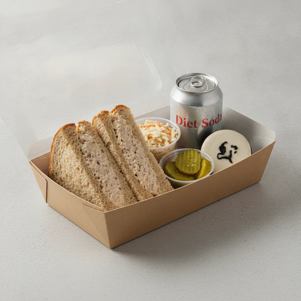 Sandwich Boxed Lunch — Tuna Salad Sandwich / Diet Soda Sandwich Boxed Lunch — Tuna Salad Sandwich / Diet Soda