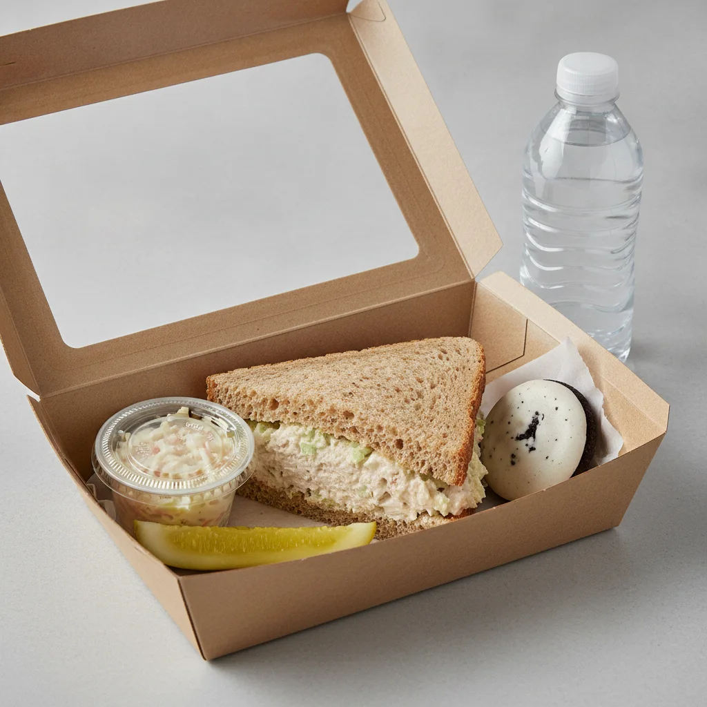 Sandwich Boxed Lunch — Chicken Salad Sandwich / Bottled Water Sandwich Boxed Lunch — Chicken Salad Sandwich / Bottled Water