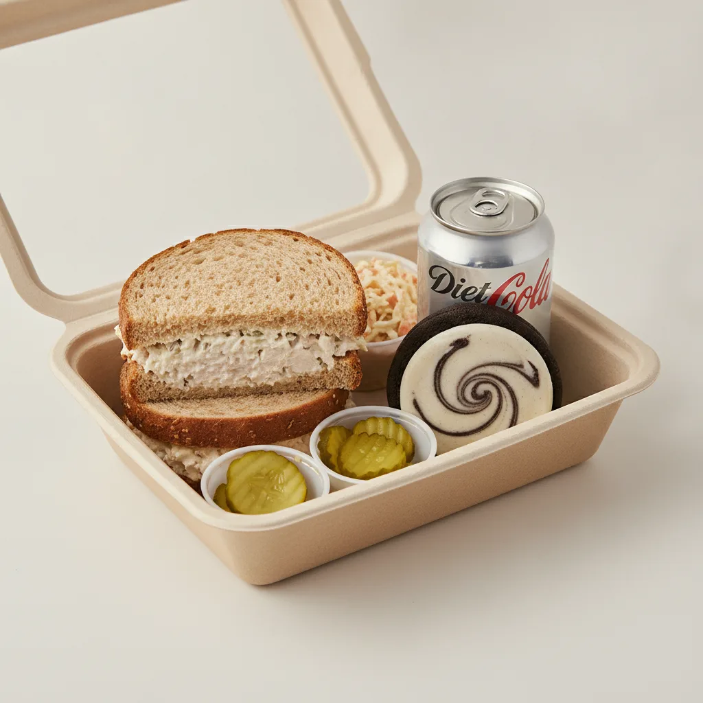 Sandwich Boxed Lunch — Chicken Salad Sandwich / Diet Soda Sandwich Boxed Lunch — Chicken Salad Sandwich / Diet Soda