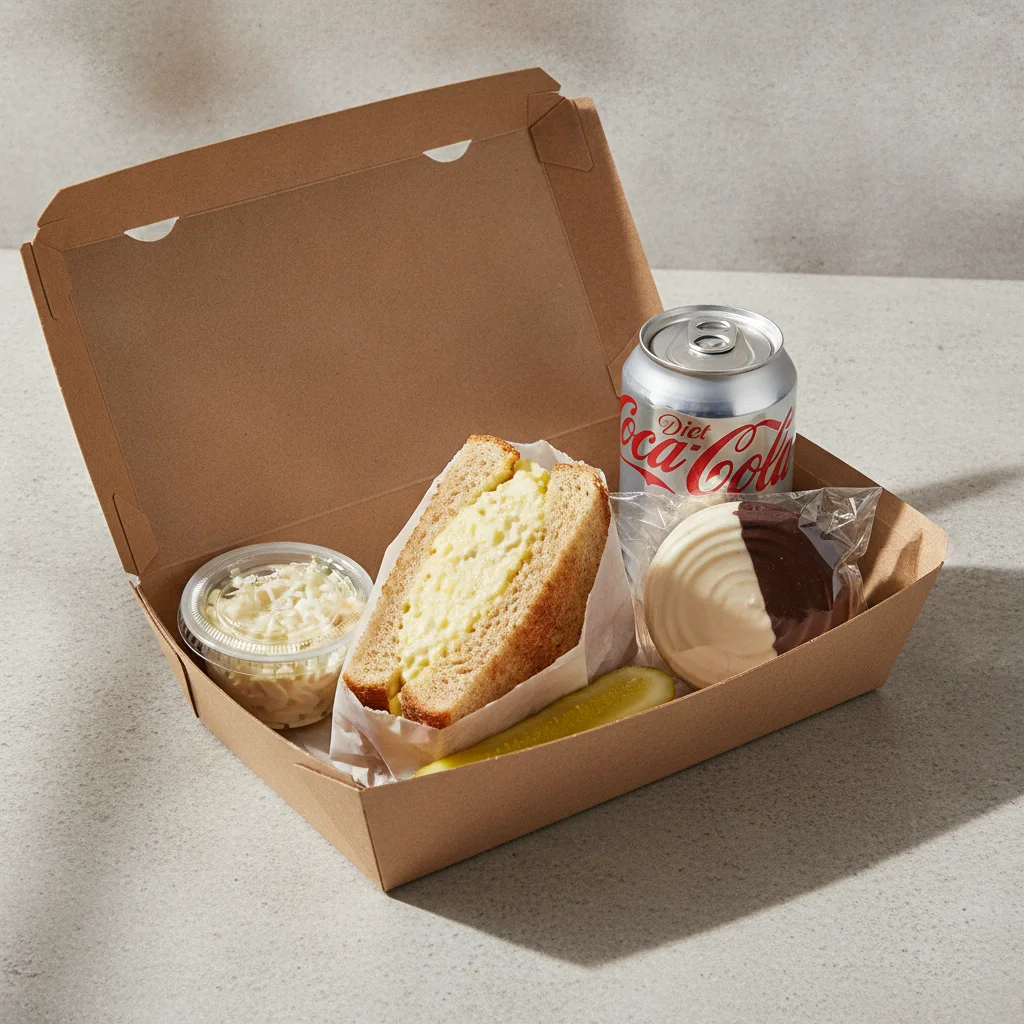 Sandwich Boxed Lunch — Egg Salad Sandwich / Diet Soda Sandwich Boxed Lunch — Egg Salad Sandwich / Diet Soda