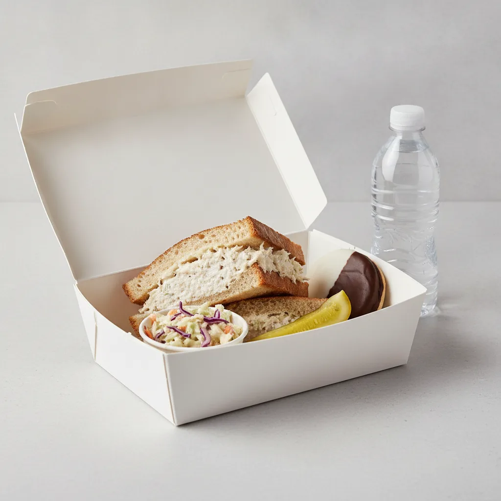 Sandwich Boxed Lunch — Zucker's Classic Whitefish Salad Sandwich / Bottled Water Sandwich Boxed Lunch — Zucker's Classic Whitefish Salad Sandwich / Bottled Water