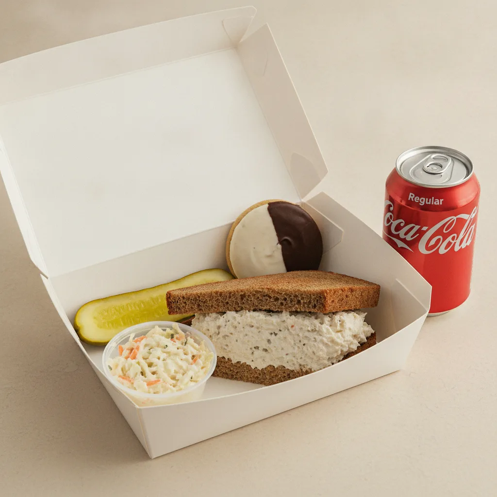 Sandwich Boxed Lunch — Zucker's Classic Whitefish Salad Sandwich / Regular Soda Sandwich Boxed Lunch — Zucker's Classic Whitefish Salad Sandwich / Regular Soda