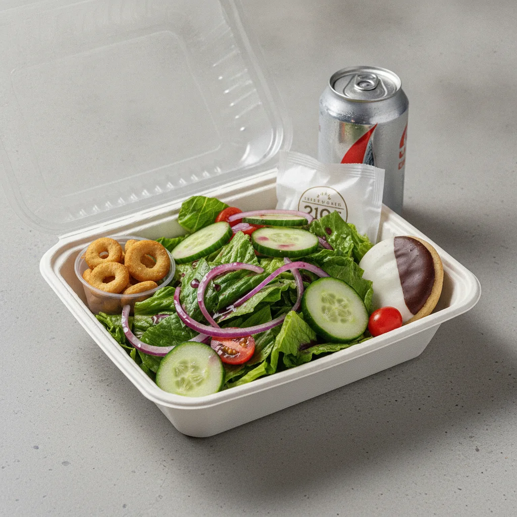 Garden Salad Boxed Lunch — Red Wine Vinaigrette / Black & White Cookie / Regular Soda Garden Salad Boxed Lunch — Red Wine Vinaigrette / Black & White Cookie / Regular Soda