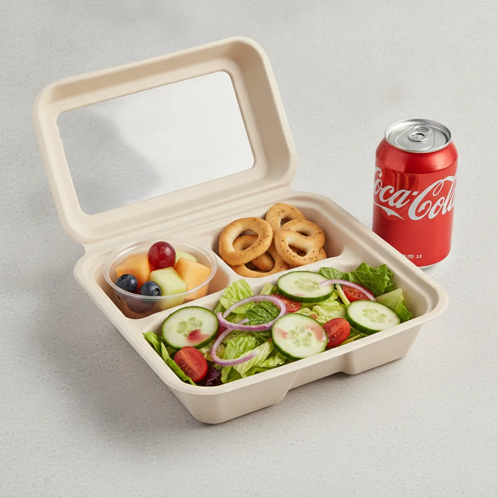 Garden Salad Boxed Lunch — Red Wine Vinaigrette / Fruit Cup / Regular Soda Garden Salad Boxed Lunch — Red Wine Vinaigrette / Fruit Cup / Regular Soda