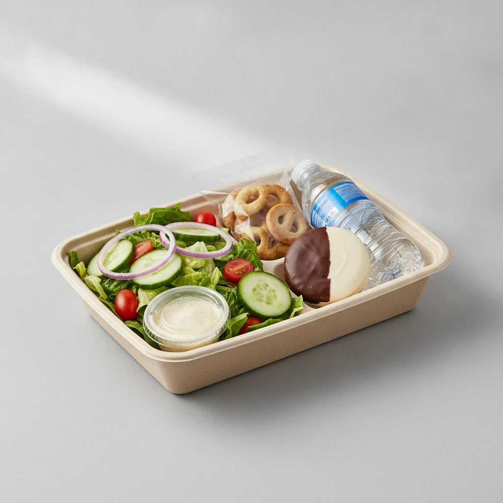 Garden Salad Boxed Lunch — Caesar Dressing / Black & White Cookie / Bottled Water Garden Salad Boxed Lunch — Caesar Dressing / Black & White Cookie / Bottled Water