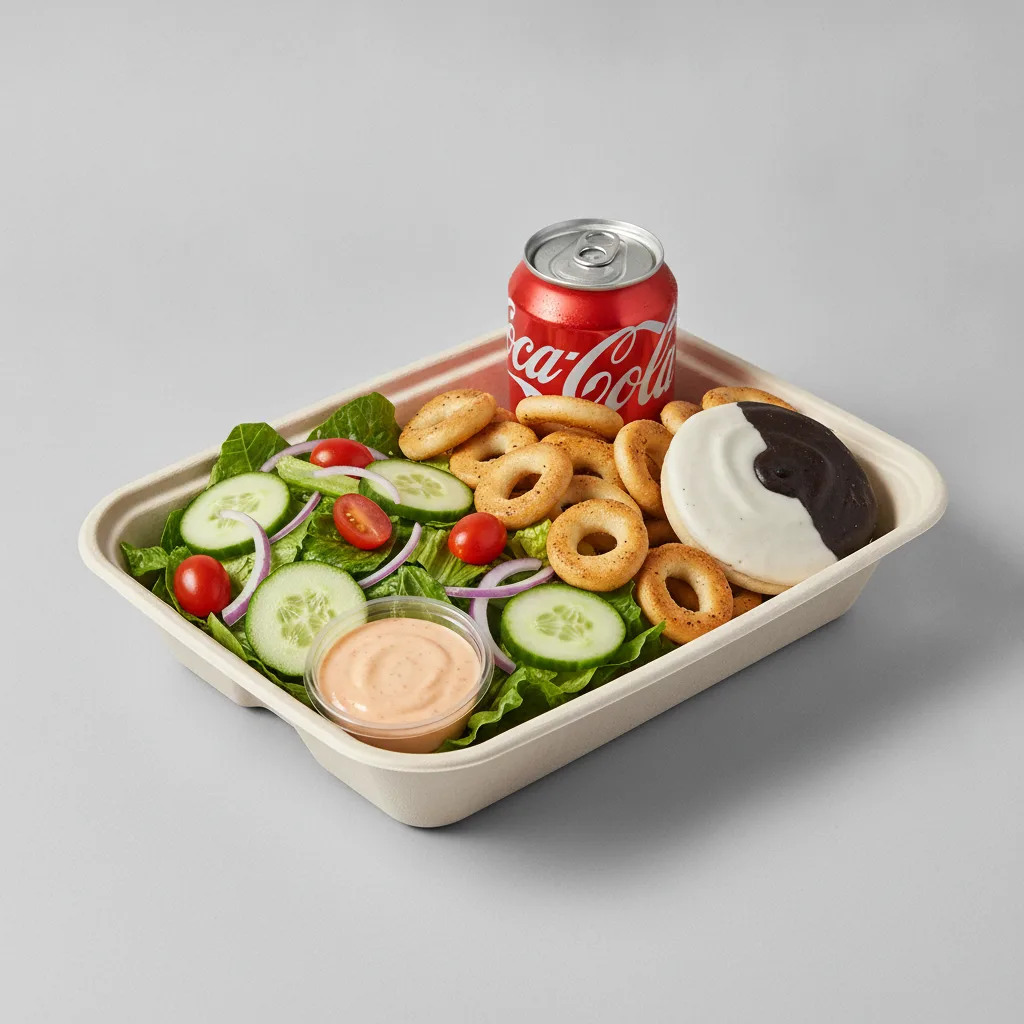 Garden Salad Boxed Lunch — Russian Dressing / Black & White Cookie / Regular Soda Garden Salad Boxed Lunch — Russian Dressing / Black & White Cookie / Regular Soda