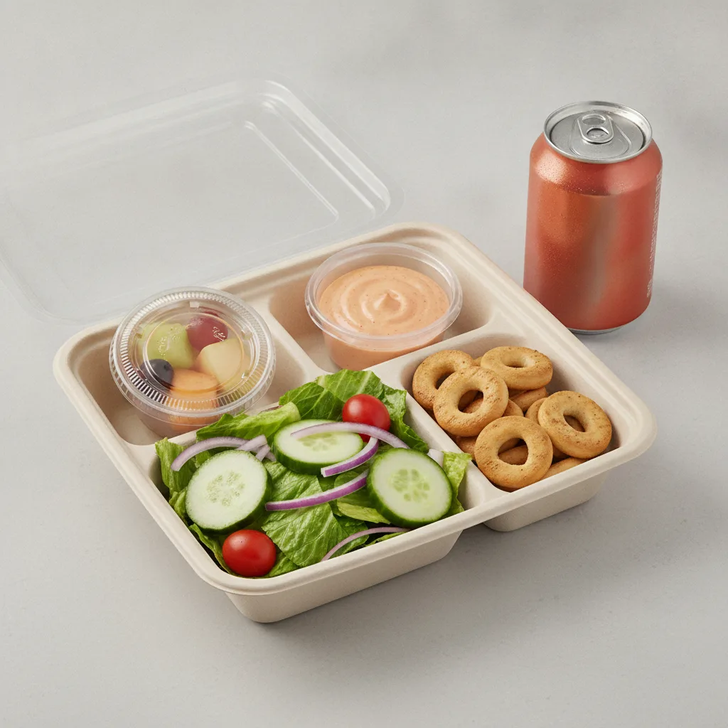 Garden Salad Boxed Lunch — Russian Dressing / Fruit Cup / Regular Soda Garden Salad Boxed Lunch — Russian Dressing / Fruit Cup / Regular Soda