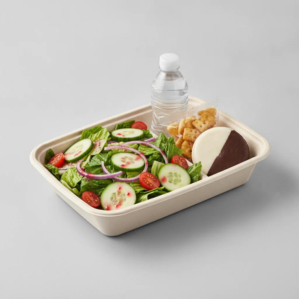 Garden Salad Boxed Lunch — Raspberry Vinaigrette / Black & White Cookie / Bottled Water Garden Salad Boxed Lunch — Raspberry Vinaigrette / Black & White Cookie / Bottled Water