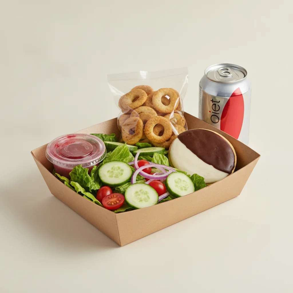 Garden Salad Boxed Lunch — Raspberry Vinaigrette / Black & White Cookie / Diet Soda Garden Salad Boxed Lunch — Raspberry Vinaigrette / Black & White Cookie / Diet Soda