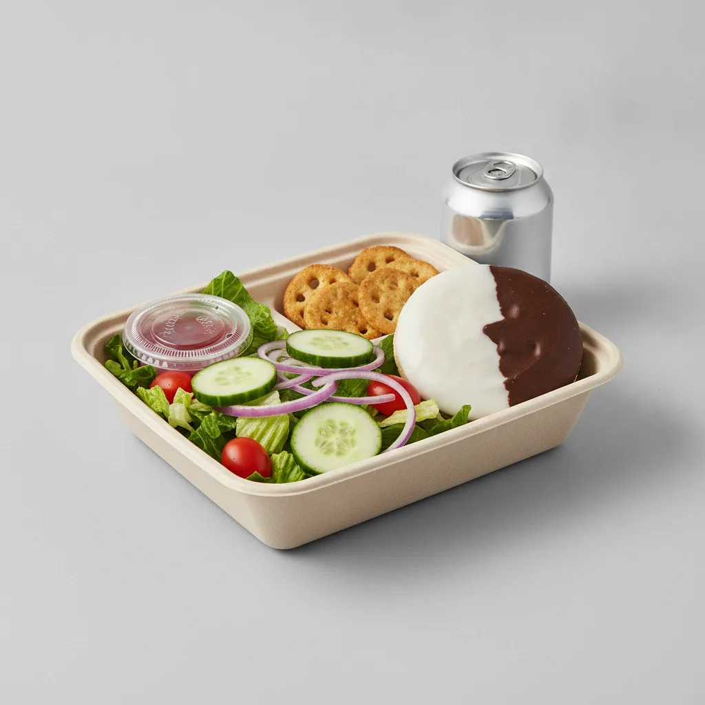 Garden Salad Boxed Lunch — Raspberry Vinaigrette / Black & White Cookie / Regular Soda Garden Salad Boxed Lunch — Raspberry Vinaigrette / Black & White Cookie / Regular Soda
