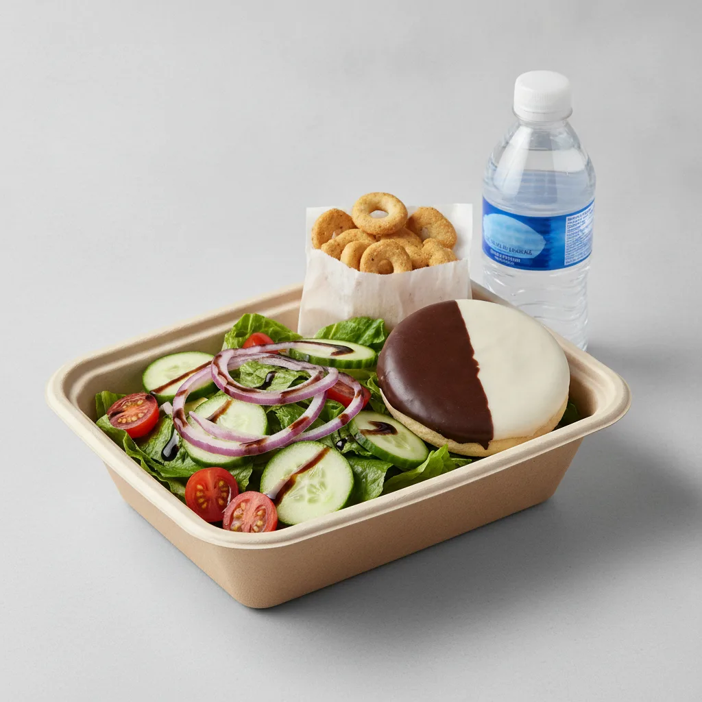 Garden Salad Boxed Lunch — Balsamic Vinegar & Olive Oil / Black & White Cookie / Bottled Water Garden Salad Boxed Lunch — Balsamic Vinegar & Olive Oil / Black & White Cookie / Bottled Water