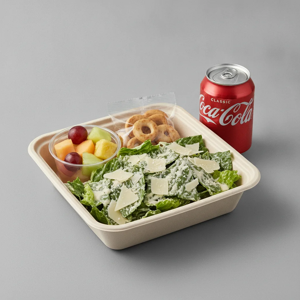 Caesar Salad Boxed Lunch — Fruit Cup / Regular Soda Caesar Salad Boxed Lunch — Fruit Cup / Regular Soda