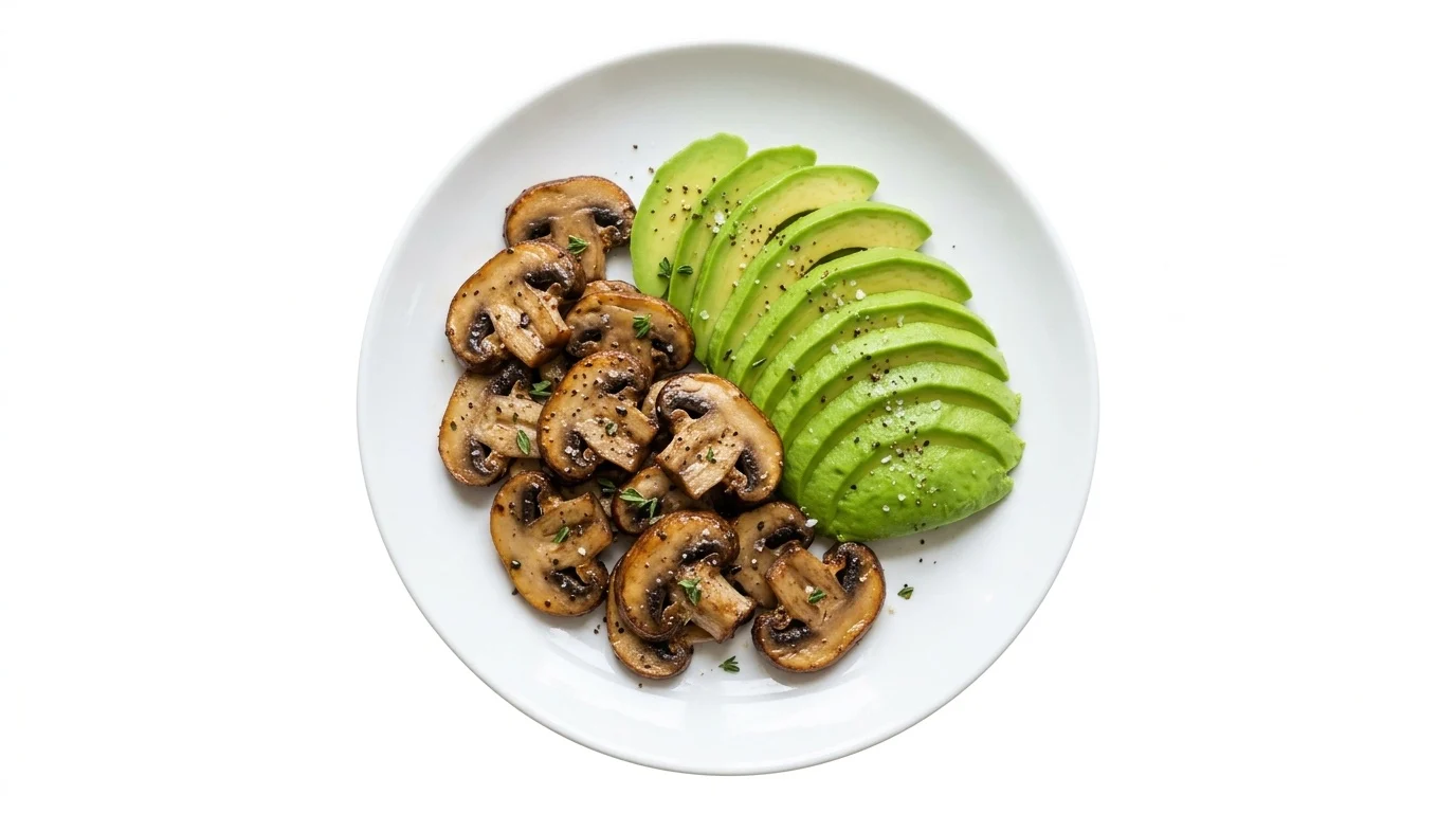 Vegan Mushrooms and Avocado