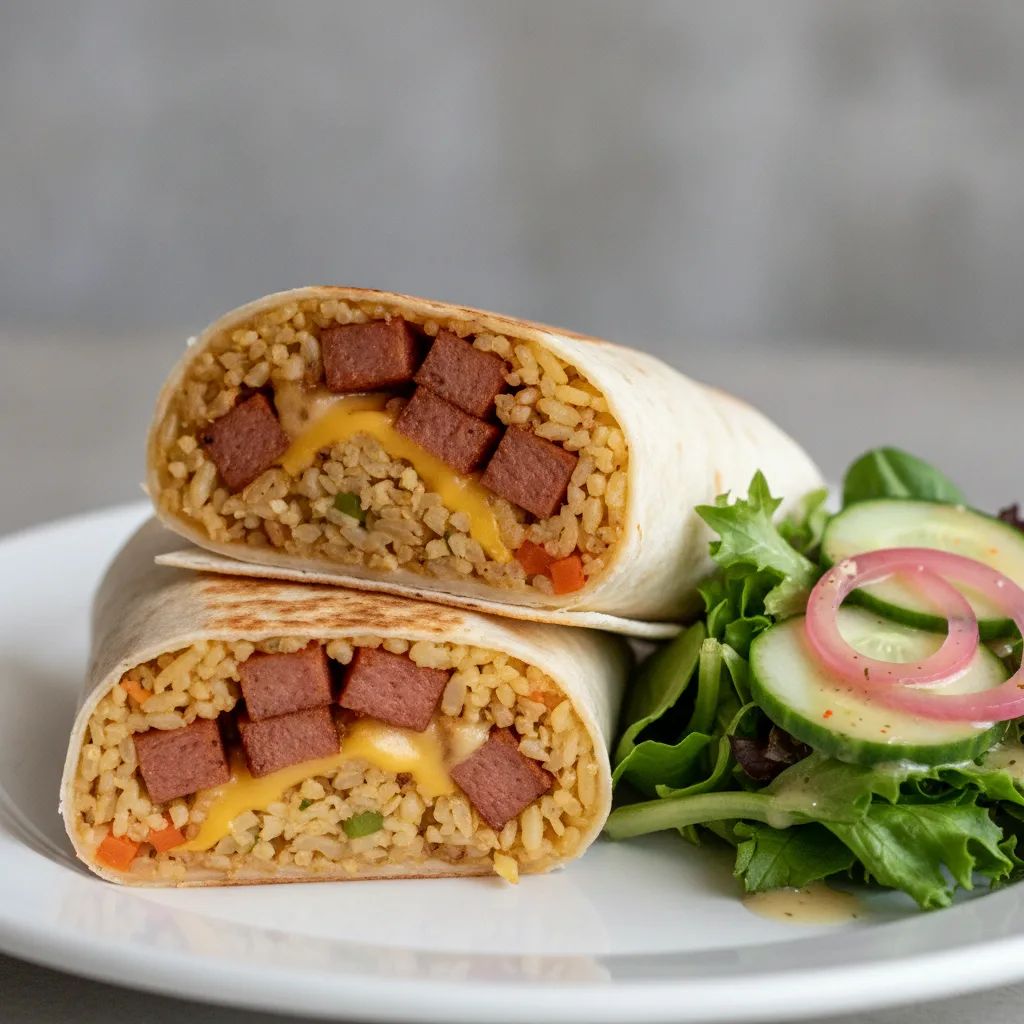 Spam Bachi Wrap with Side Salad Spam Bachi Wrap with Side Salad