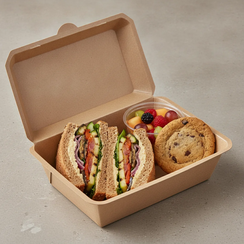 Sandwich Boxed Lunch with Vegetarian Grilled Veggie Sandwich, Fruit Cup