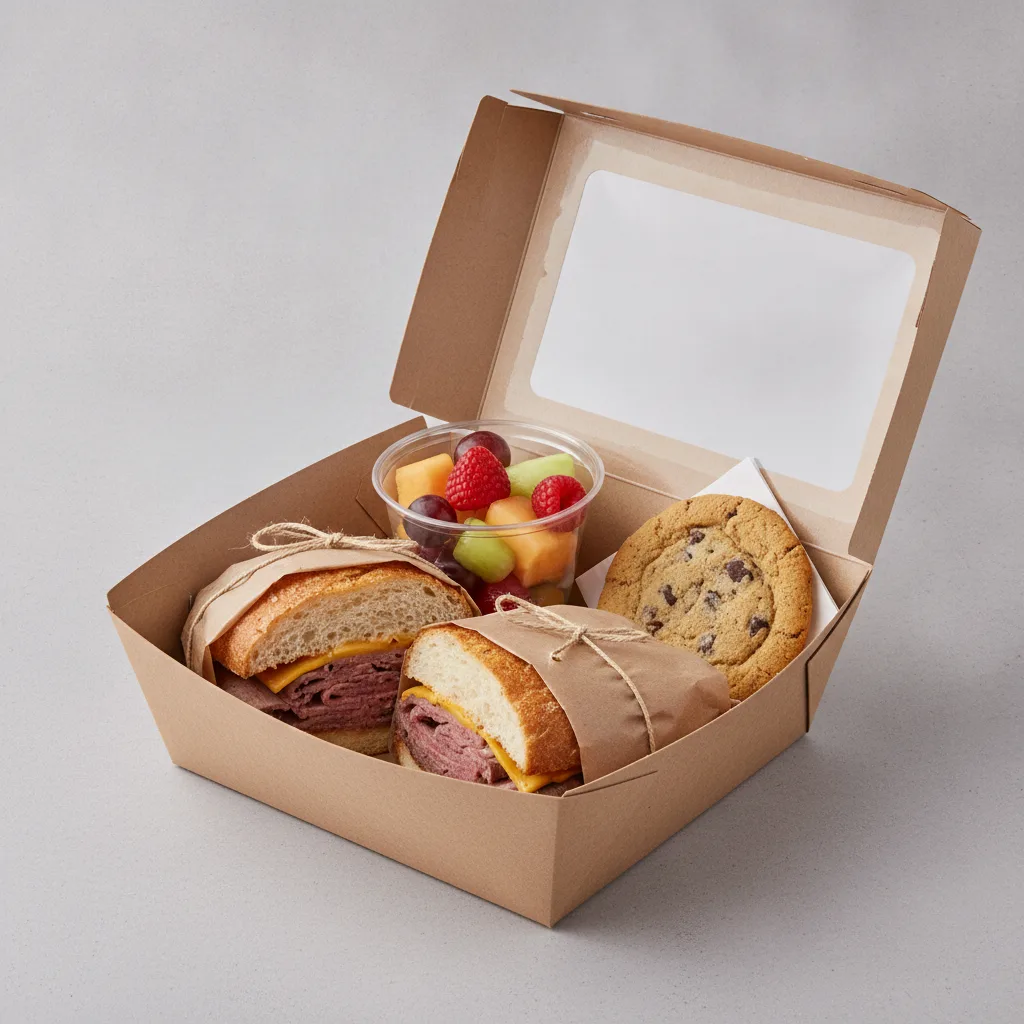 Sandwich Boxed Lunch with Roast Beef and Cheddar Sandwich, Fruit Cup