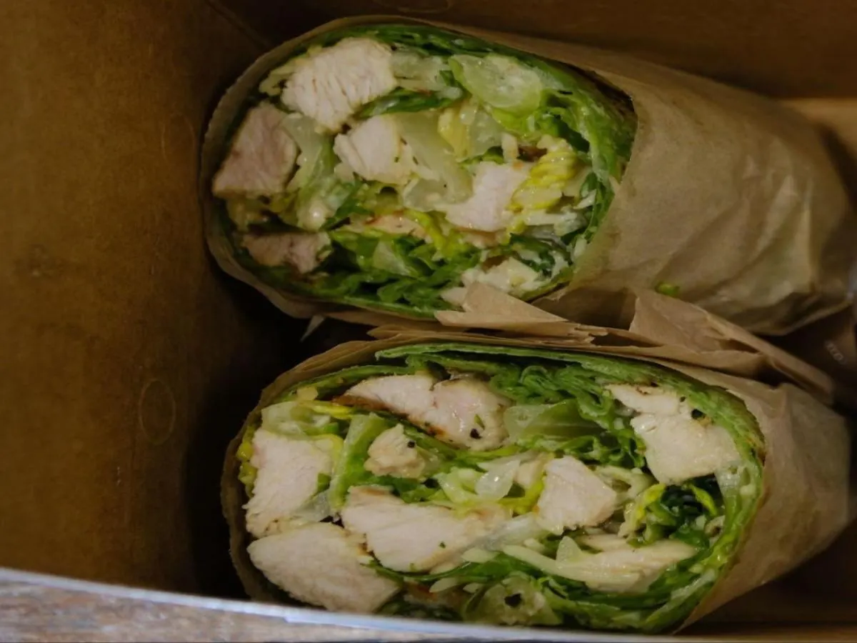 Sandwich Boxed Lunch with Chicken Caesar Wrap, Fruit Cup