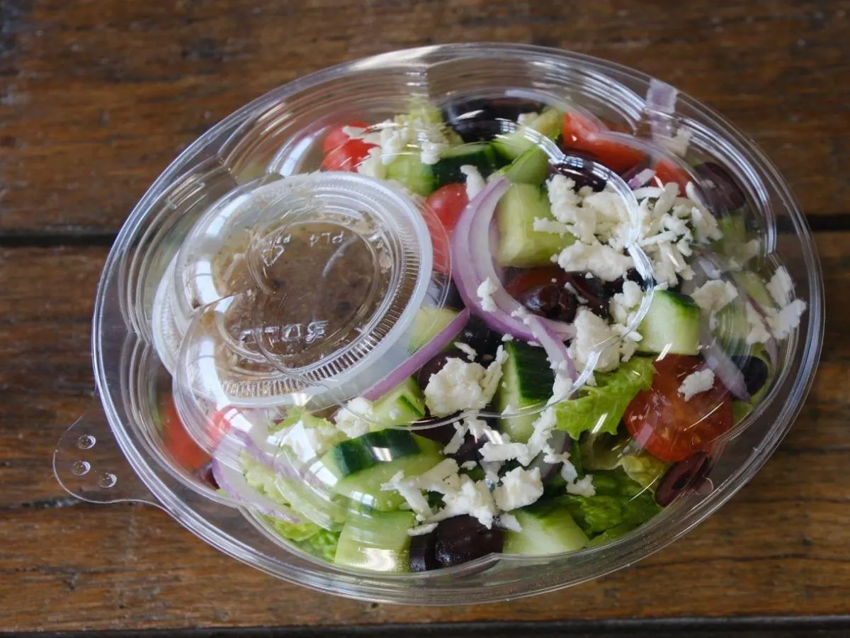 Salad Boxed Lunch with Greek Salad, Grilled Shrimp