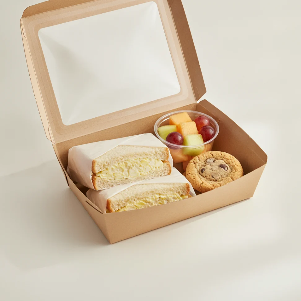 Sandwich Boxed Lunch with Egg Salad Sandwich, Fruit Cup