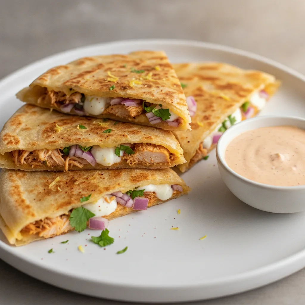 Lemon Chili Chicken Paratha Quesadilla